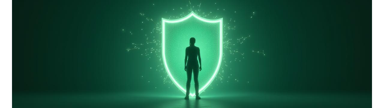 Abstract image representing digital data protection and privacy, with secure connections and a sense of trust.
